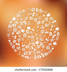 bitcoin icons in circle