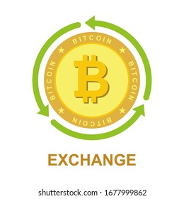 Bitcoin-Symbole und Austauschkonzepte. Vektorillustration