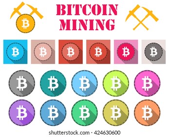 Bitcoin icons set.