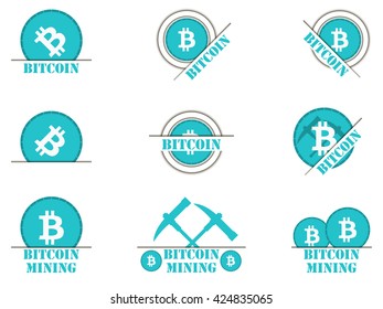 Bitcoin icons set.
