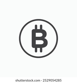 Conjunto de iconos de Bitcoin. Ilustración llena y de línea