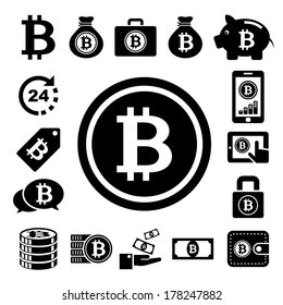 Bitcoin icons set. Illustration eps10