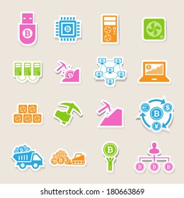 Bitcoin icons set. Illustration eps10