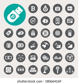 Bitcoin icons set. Illustration eps10