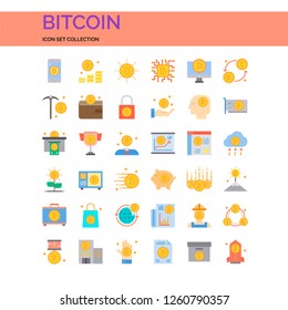 Bitcoin Icons Set. UI Pixel Perfect Well-crafted Vector Thin Line Icons. The illustrations are a vector.