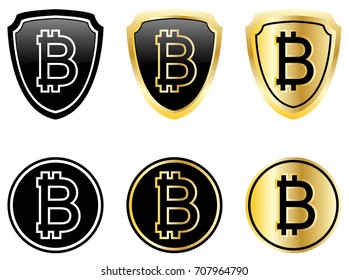 bitcoin icons set - vector