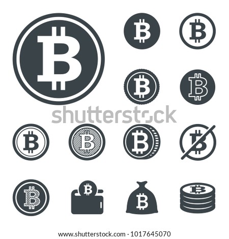Bitcoin icons. Vector illustration
