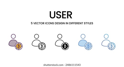 Bitcoin icons vector set stock illustration.