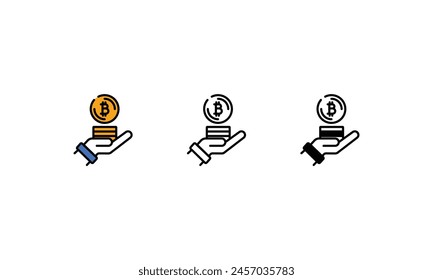 Bitcoin icons vector stock illustration