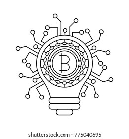 Bitcoin idea outline icon