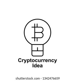 bitcoin idea outline icon. Element of bitcoin illustration icons. Signs and symbols can be used for web, logo, mobile app, UI, UX on white background