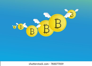 bitcoin illustration, background for project, illustration for business. economy, money.
