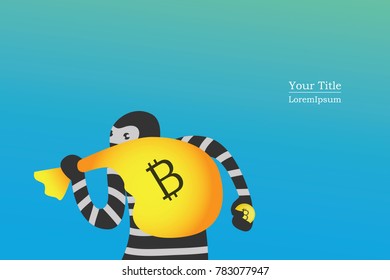 bitcoin illustration, background for project, illustration for business. economy, money, theft bitcoin.