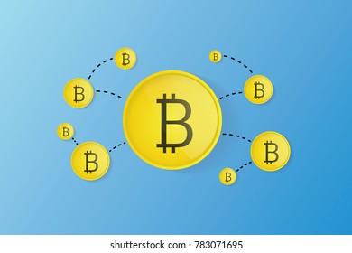 bitcoin illustration, background for your project. transfer bitcoin illustration