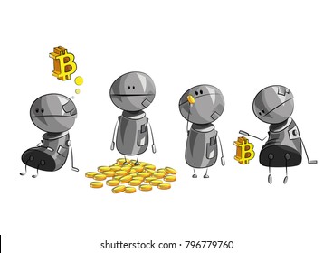 bitcoin illustration cartoon
