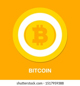 bitcoin illustration isolated, money symbol - vector bitcoin, cash payment