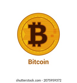 bitcoin illustration. Bitcoin symbol in flat design. isolated on white background