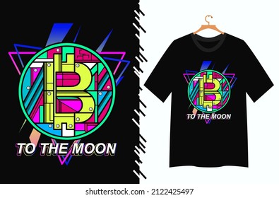 bitcoin illustration for t shirt design