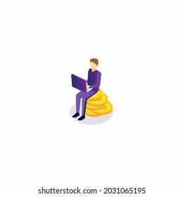 Bitcoin-Illustration, farbiges Logo