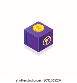 Bitcoin-Illustration, farbiges Logo