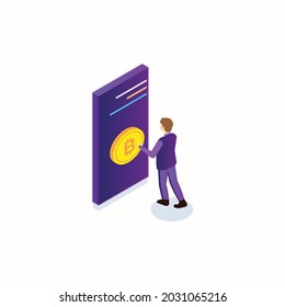 bitcoin illustration vector colorful logo
