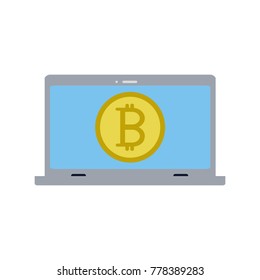 Bitcoin inside laptop design