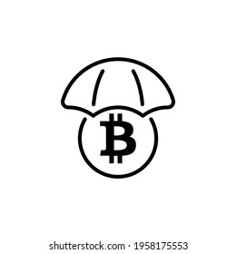 Bitcoin Insurance icon in vector. Logotype