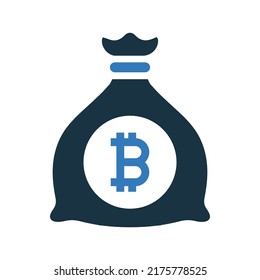 Bitcoin, icono de inversión. Ilustración vectorial simple editable.