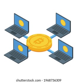 Bitcoin investment icon. Isometric of Bitcoin investment vector icon for web design isolated on white background