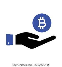 Icono de inversión de bitcoin, gráficos vectoriales