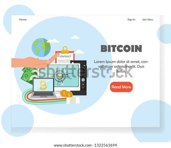 Bitcoin Investment Landing Page Template Vector Stock Vector - 