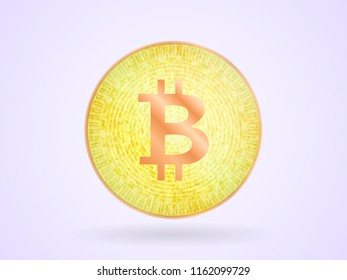 Bitcoin isolated on white background. Vector illustration