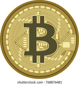 Bitcoin isolated on white background