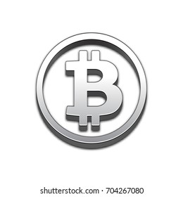 Bitcoin isolated web vector icon. Bitcoin trendy 3d style vector icon. Raised symbol illustration. Eps 10. Bitcoin symbol vector icon for your web site design, internet, graphic interface, business.