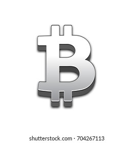 Bitcoin isolated web vector icon. Bitcoin trendy 3d style vector icon. Raised symbol illustration. Eps 10. Bitcoin symbol vector icon for your web site design, internet, graphic interface, business.