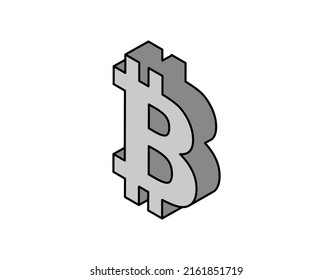 Icono de diseño isométrico de bitcoin. Ilustración web de vectores. 3.ª colorida concepción