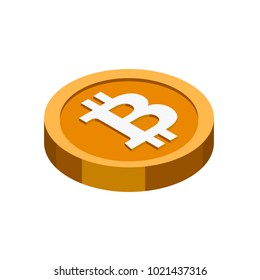 Bitcoin ícone isométrico