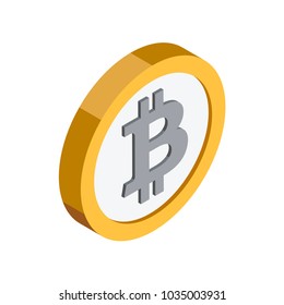 Icono isométrico de bitcoin