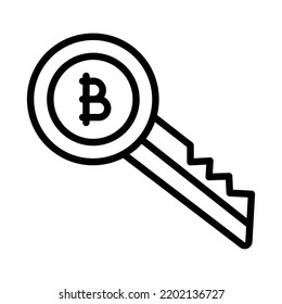 Bitcoin key  Vector Icon which is suitable for commercial work and easily modify or edit it

