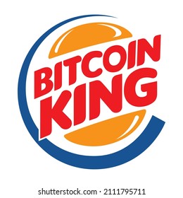 Bitcoin King BTC Cryptocurrency Symbol Vector Illustration Concept for labels, t-shirts, wall art, sticker, sign, cups, websites. Custom Bitcoin graphics.