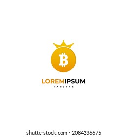 bitcoin king logo design on isolated background
