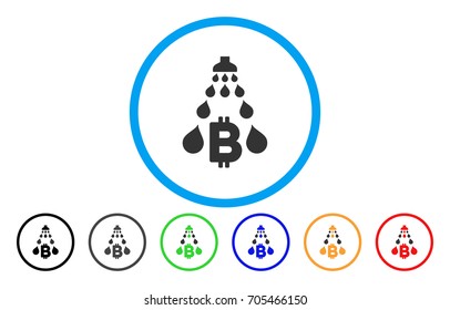 Bitcoin Laundering Shower flat vector pictograph for application and web design.