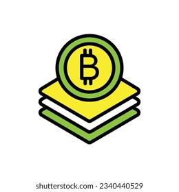 Ilustración del vector de iconos de capa de bitcoin