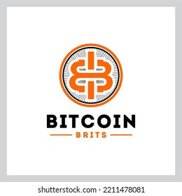 bitcoin letter b logo vector ilustration