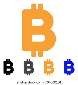 Bitcoin Letter icon. Vector illustration style is flat iconic symbol with black, grey, orange, blue color variants. Designed for web and software interfaces.