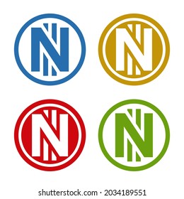 Bitcoin letters with circle in 4 color concept. Very suitable in various business purposes, also for icon, logo symbol, brand name and many more.