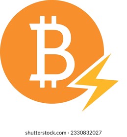 Icono de logotipo de Bitcoin Lightnin Moneda de criptografía