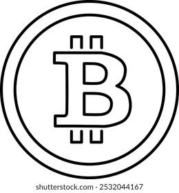 Icono de línea de Bitcoin. Cripto finanzas. Dinero digital