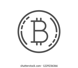 Bitcoin line icon. Cryptocurrency coin sign. Crypto money symbol. Quality design flat app element. Editable stroke Bitcoin icon. Vector