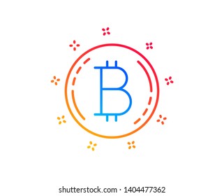 Bitcoin line icon. Cryptocurrency coin sign. Crypto money symbol. Gradient design elements. Linear bitcoin icon. Random shapes. Vector